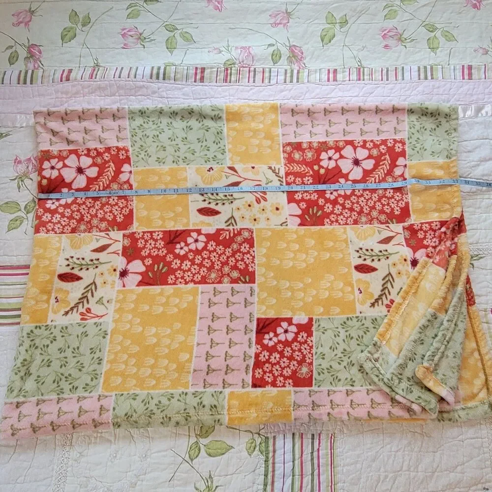 Berkshire Blanket & Home Throw Mia Charro Artist Series Floral Patchwork 48 x 66